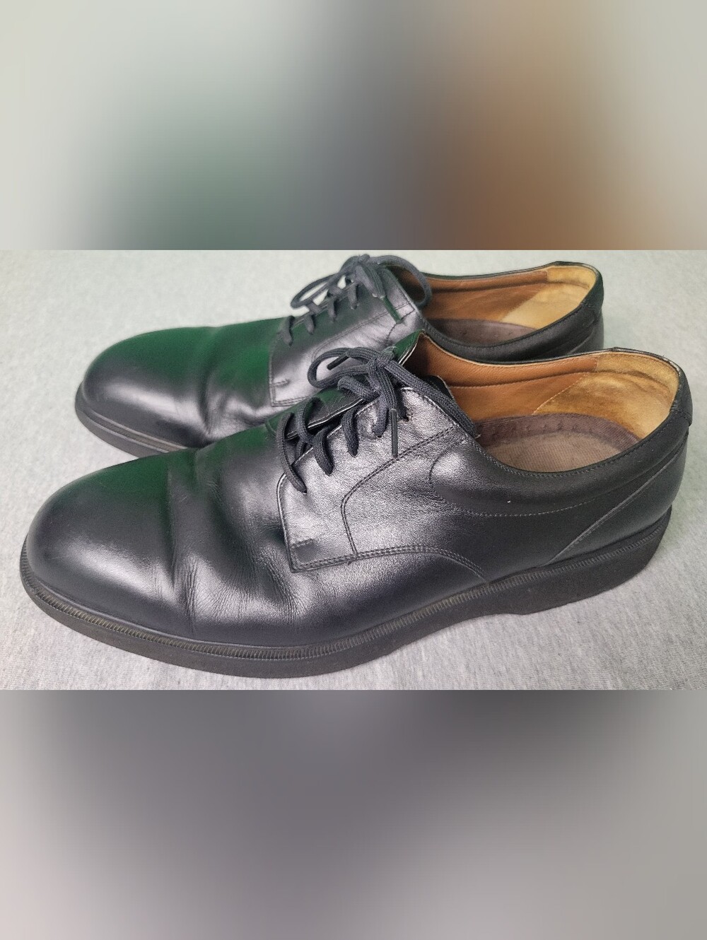 Rockport Black Leather Lace-Up Oxfords Derby Dress Shoes Size 10 Men Vibram